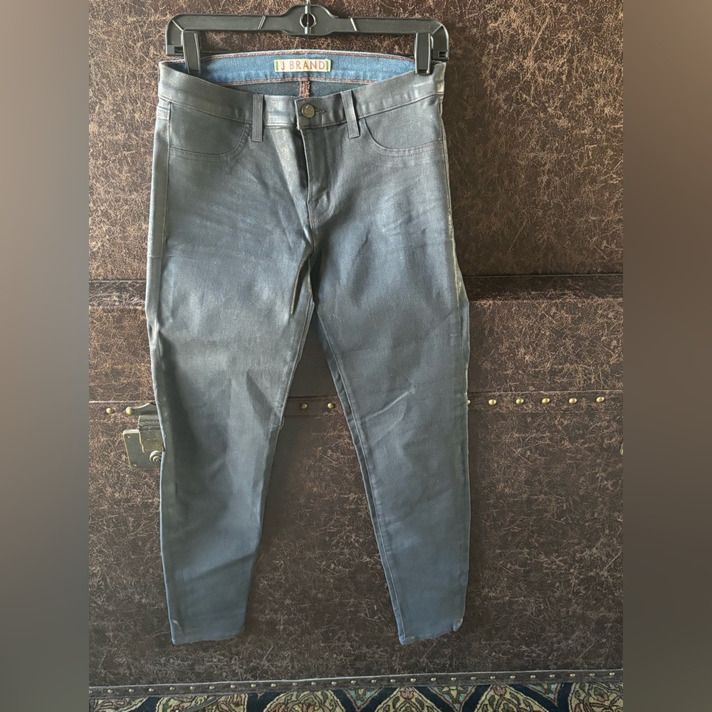 J Brand Super Skinny Coated Denim Jeans